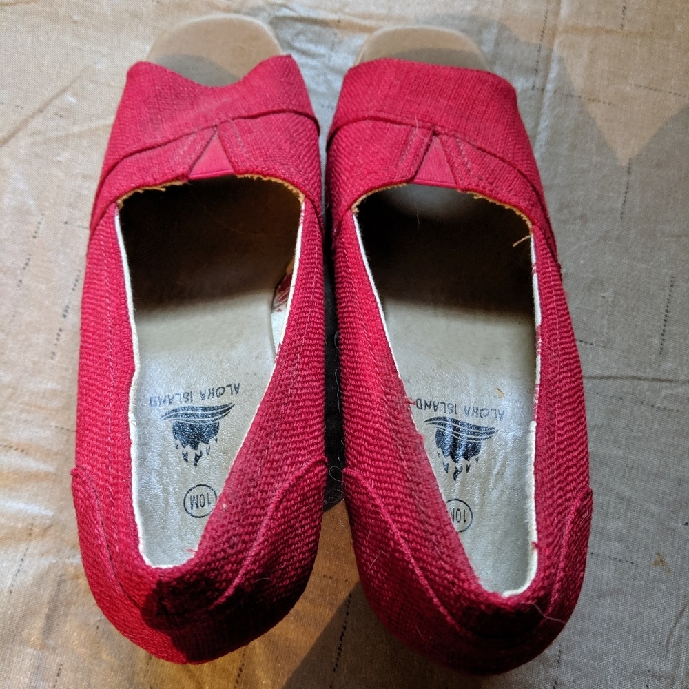 Red Peep Toe wedges - Picture 3 of 4